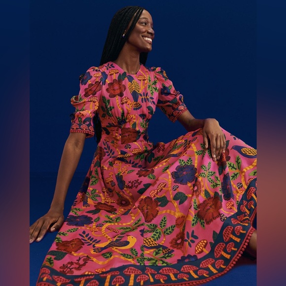 FARM RIO Sweet Forest Midi Dress - Pink - Picture 4 of 9